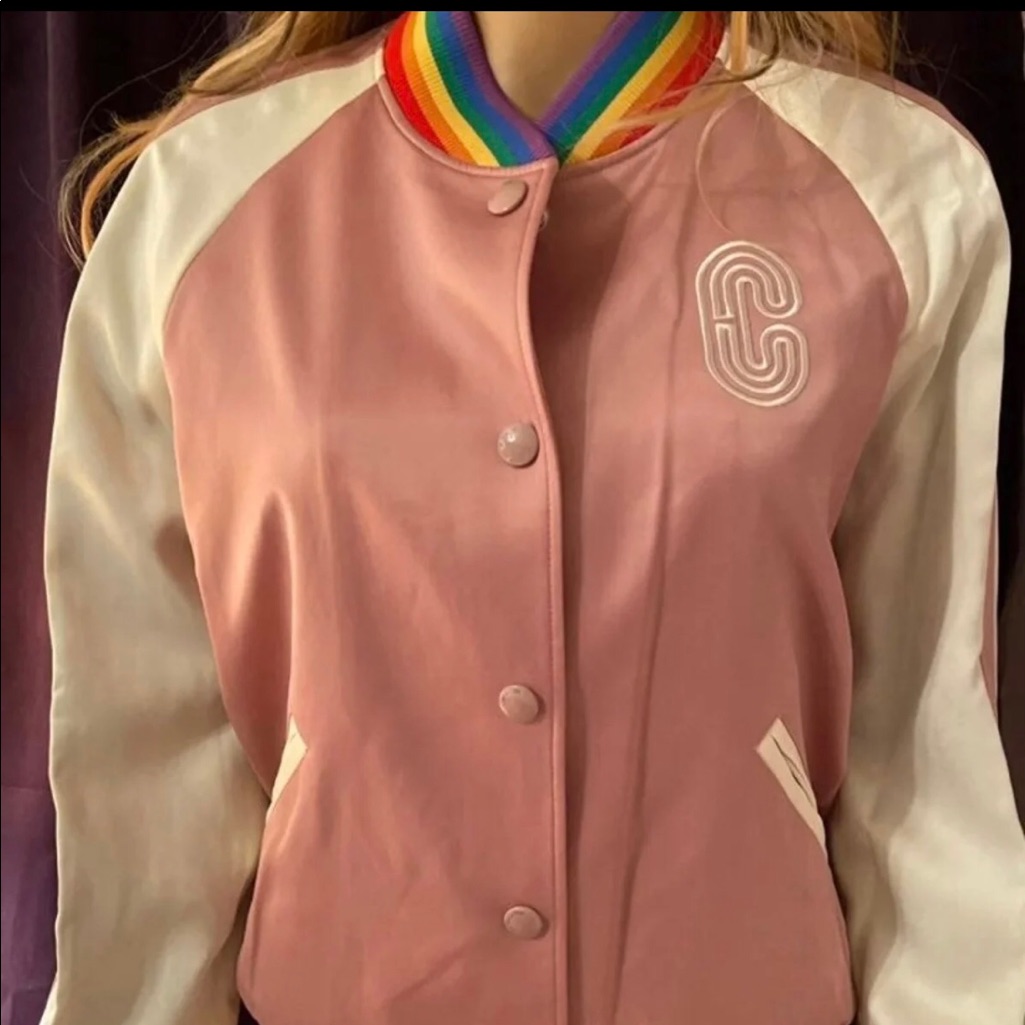 Coach Rainbow Souvenir Jacket Pearl Pink Medium